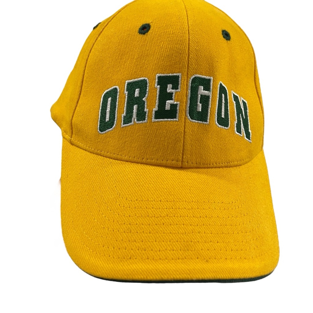 OREGON DUCKS yellow adjustable strap back baseball cap hat University of OR